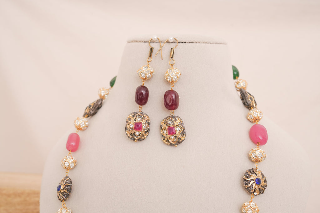Regal Multi Gemstone Necklace Set