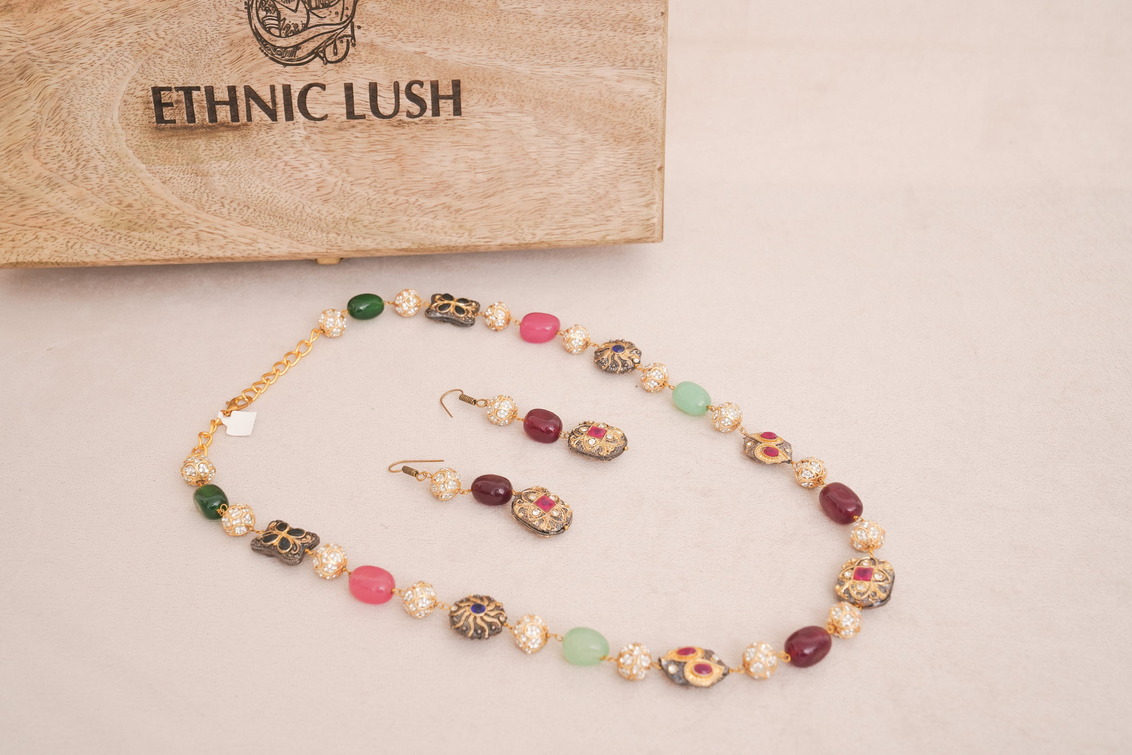 Regal Multi Gemstone Necklace Set