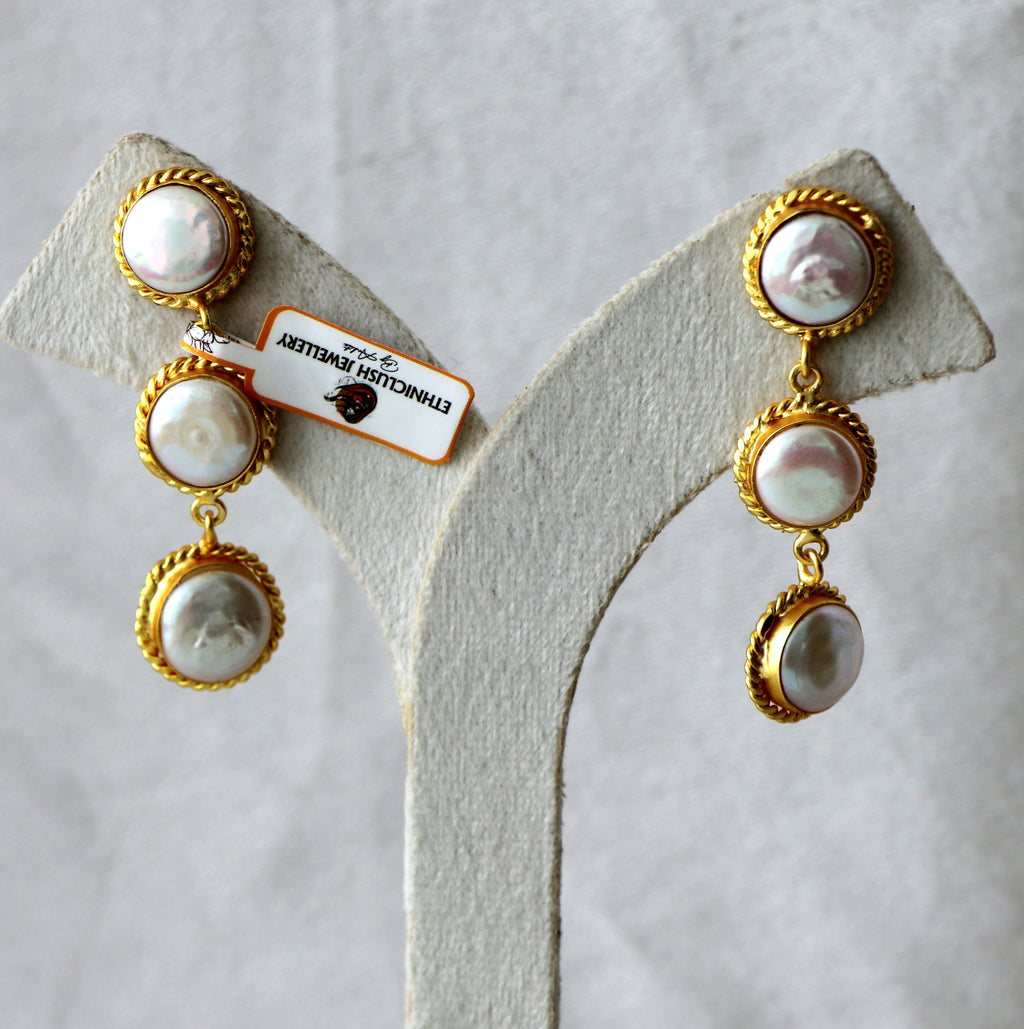 Regal Pearl Cascade Earrings