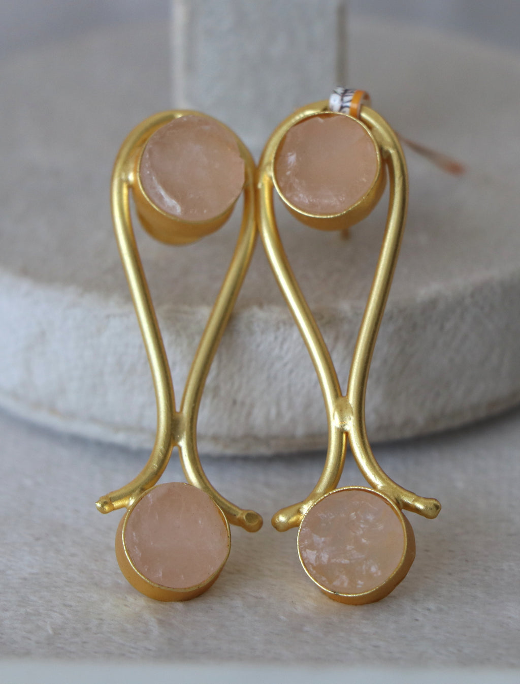 Rose Quartz Blossom Branch Earrings