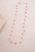 Silver Finish Gemstone Station Necklace