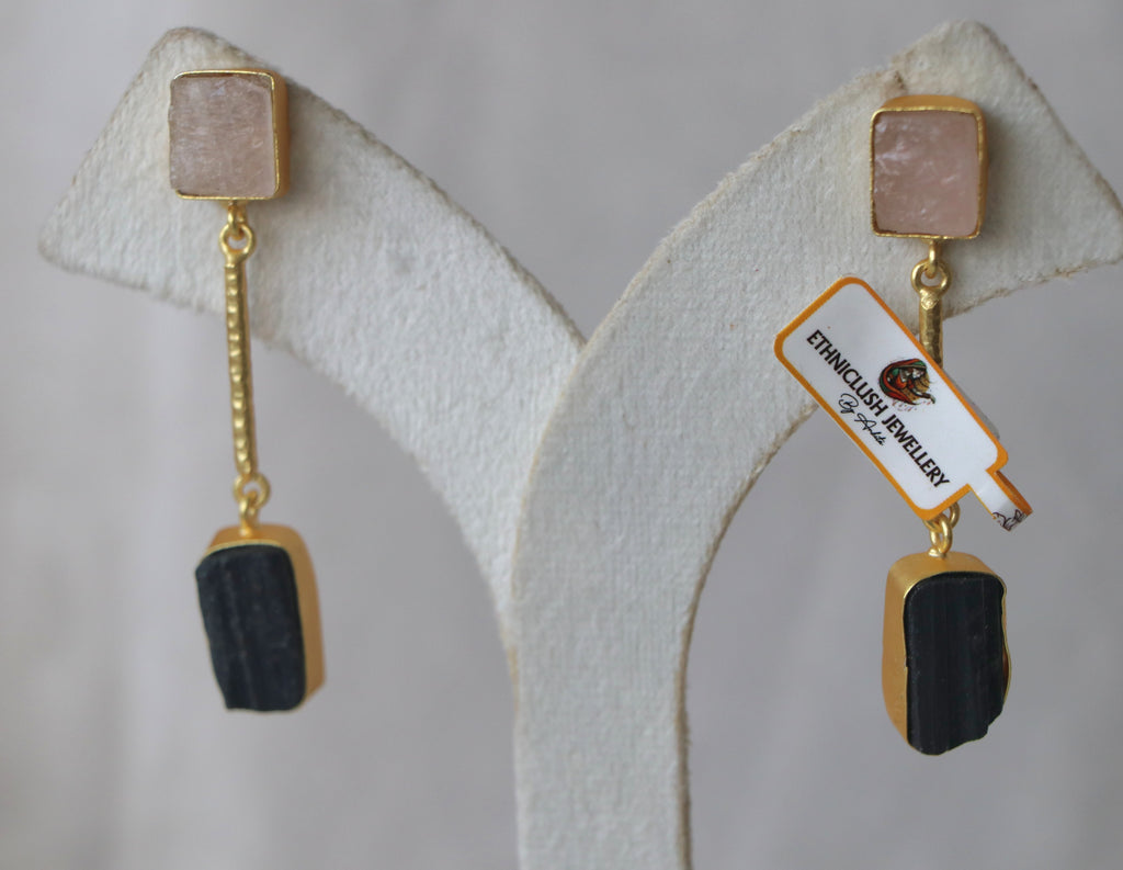 Drop Raw Stone Earrings