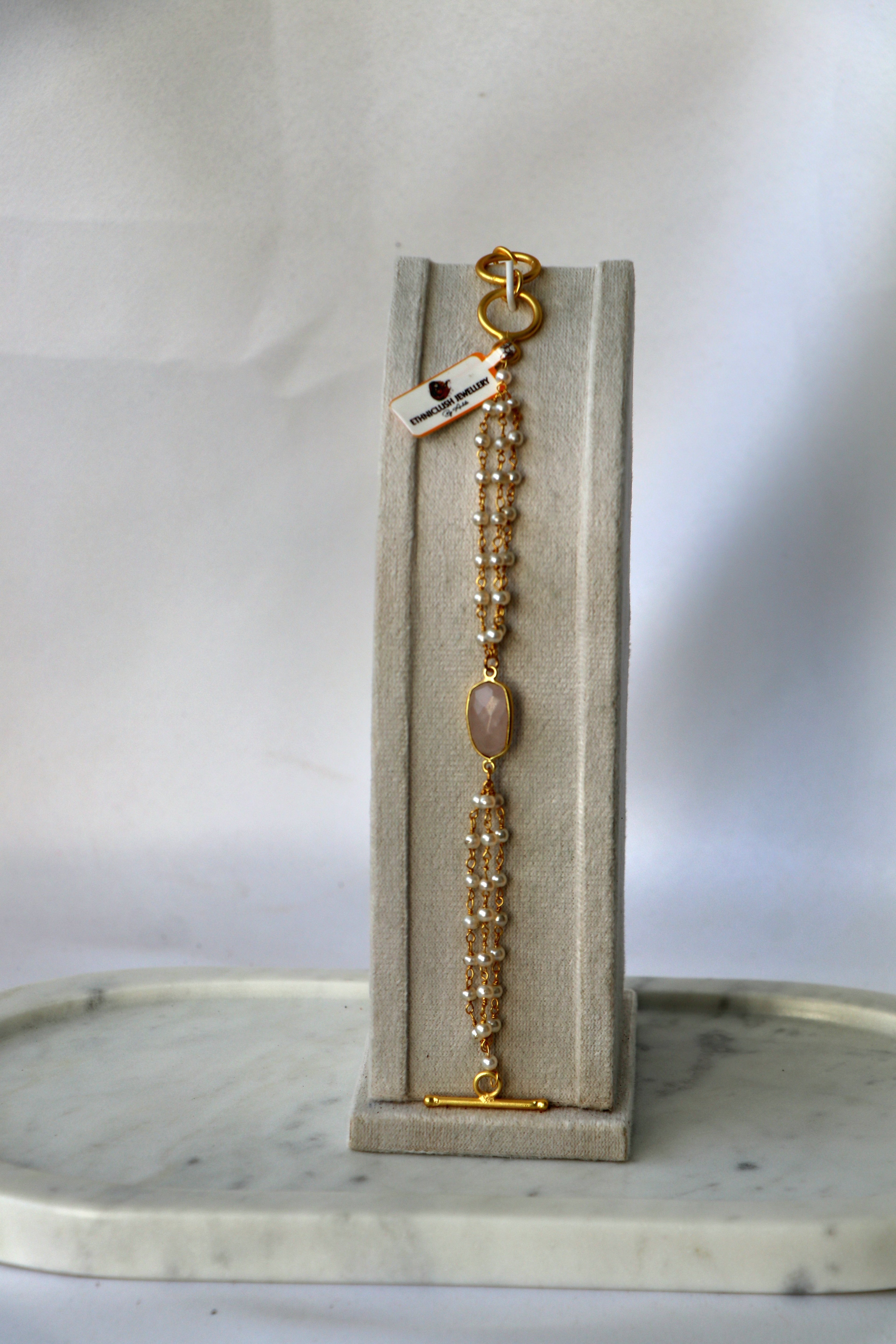 Pink Pearl  Rose Quartz Cascade Necklace