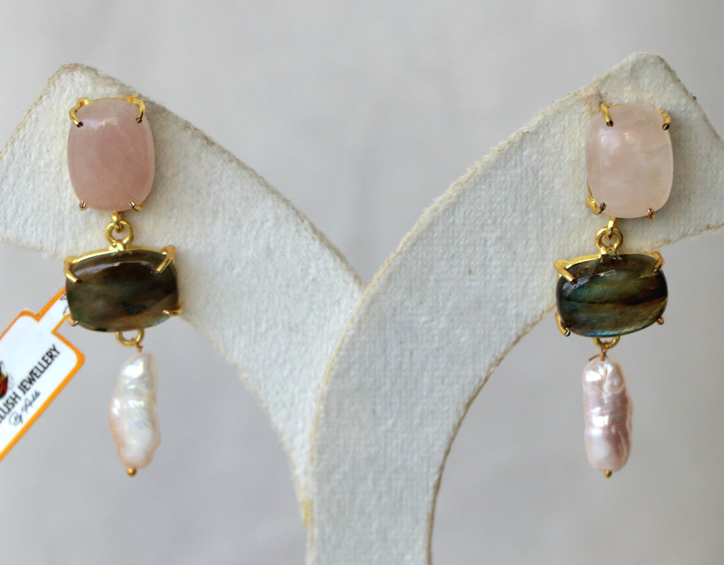 Gemstone Cascade Earrings