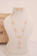 Rosequartz Cascade Teardrop Necklace Set