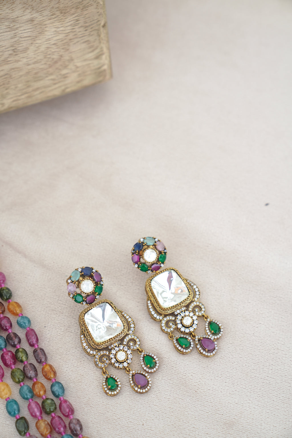 Ruby Ember Cascade Necklace Set