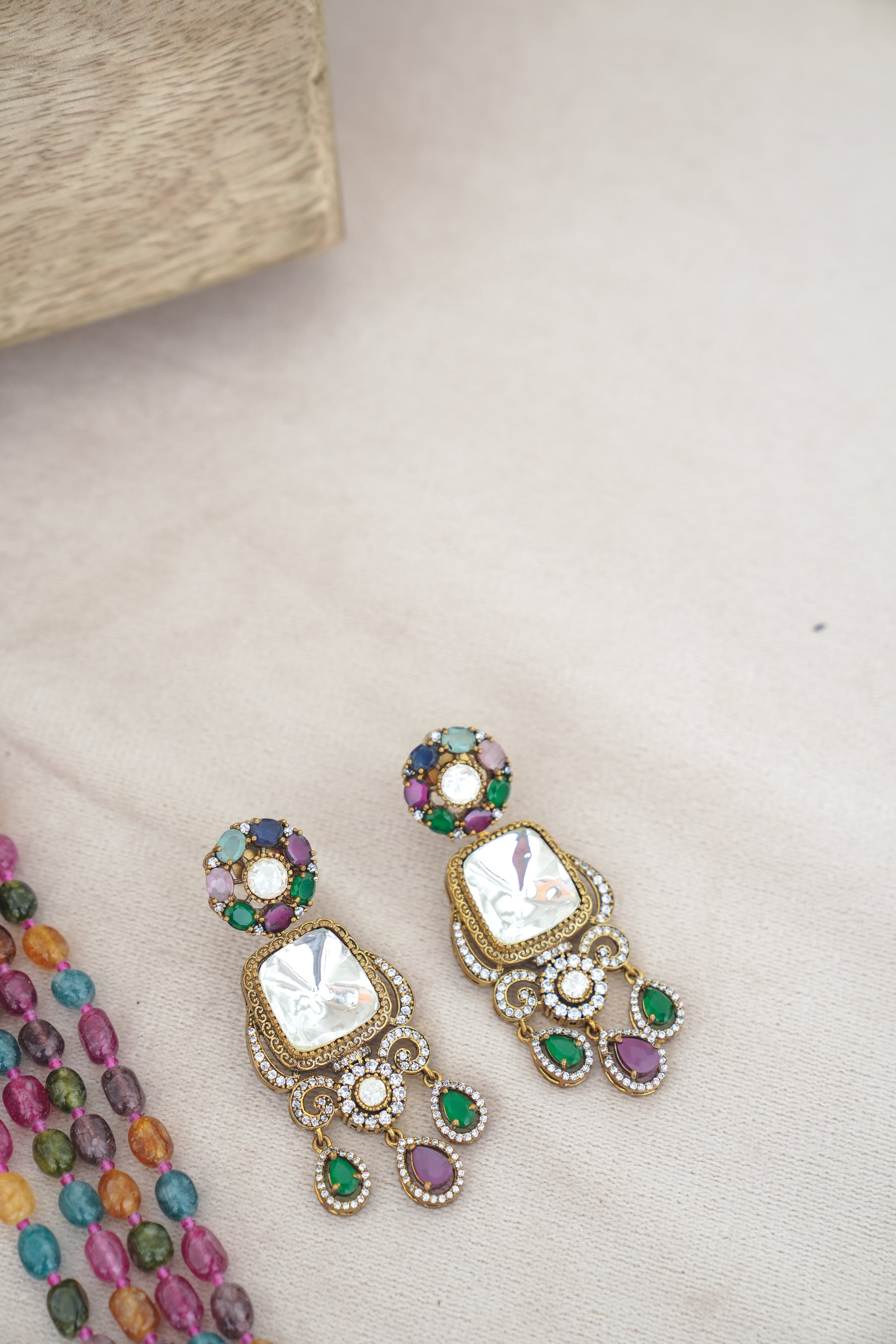Ruby Ember Cascade Necklace Set