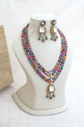 Ruby Ember Cascade Necklace Set
