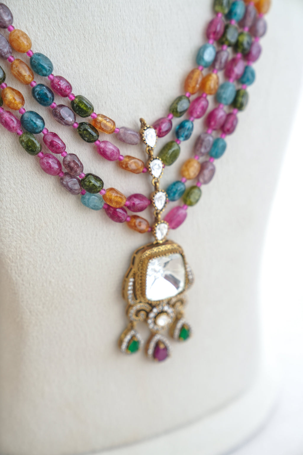 Ruby Ember Cascade Necklace Set