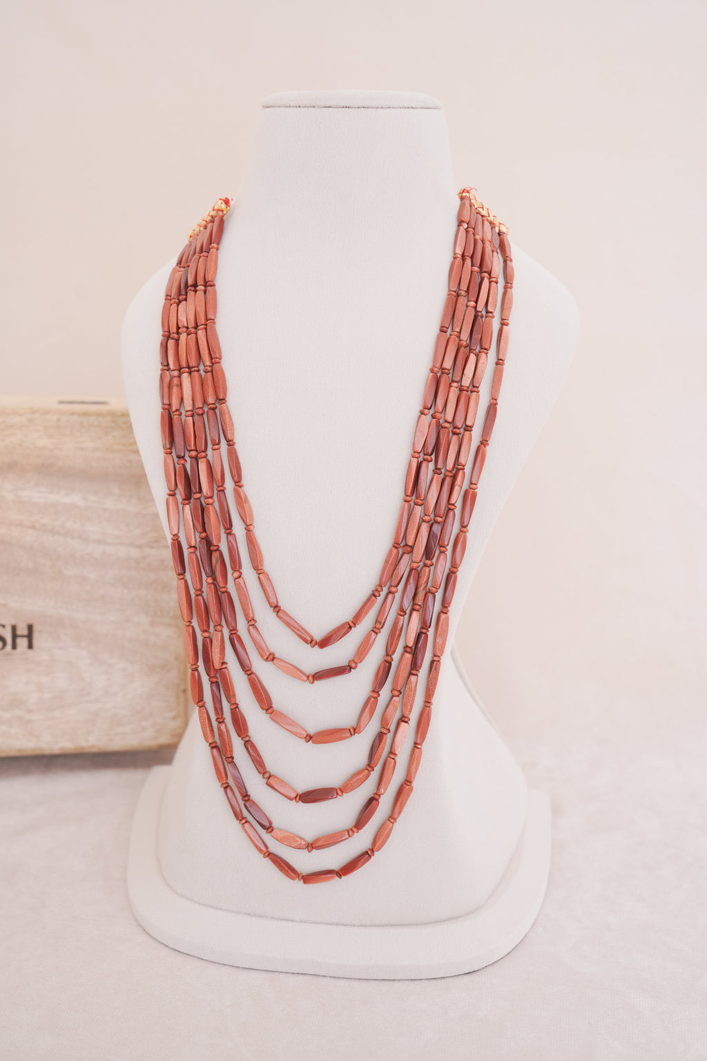 Multi-Strand Rust Sunstone Necklace