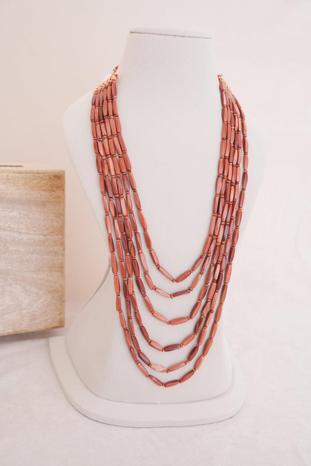 Multi-Strand Rust Sunstone Necklace