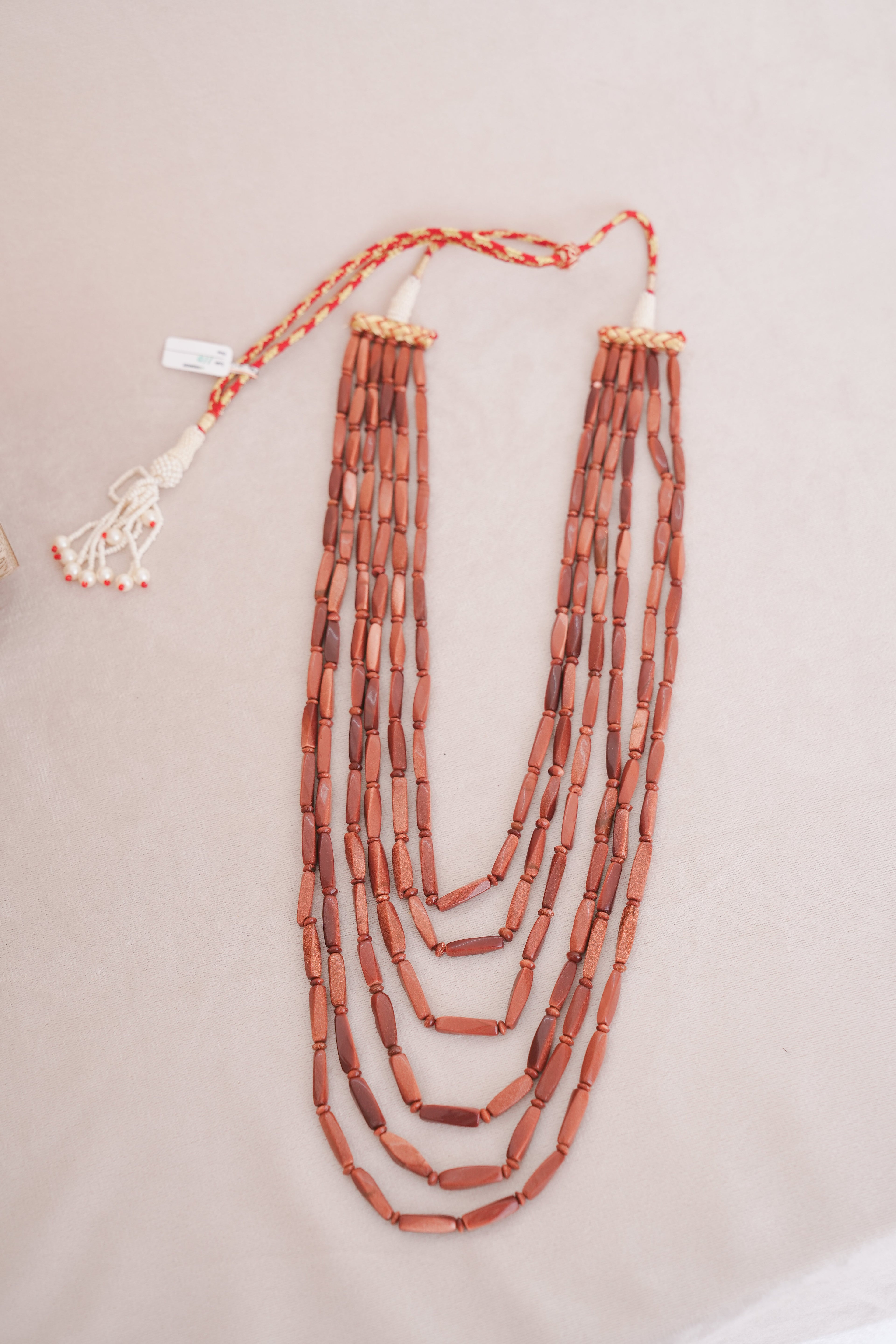 Multi-Strand Rust Sunstone Necklace
