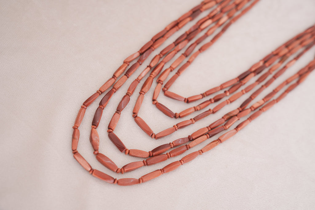 Multi-Strand Rust Sunstone Necklace
