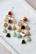 Ruby Cascade Geometric Earrings