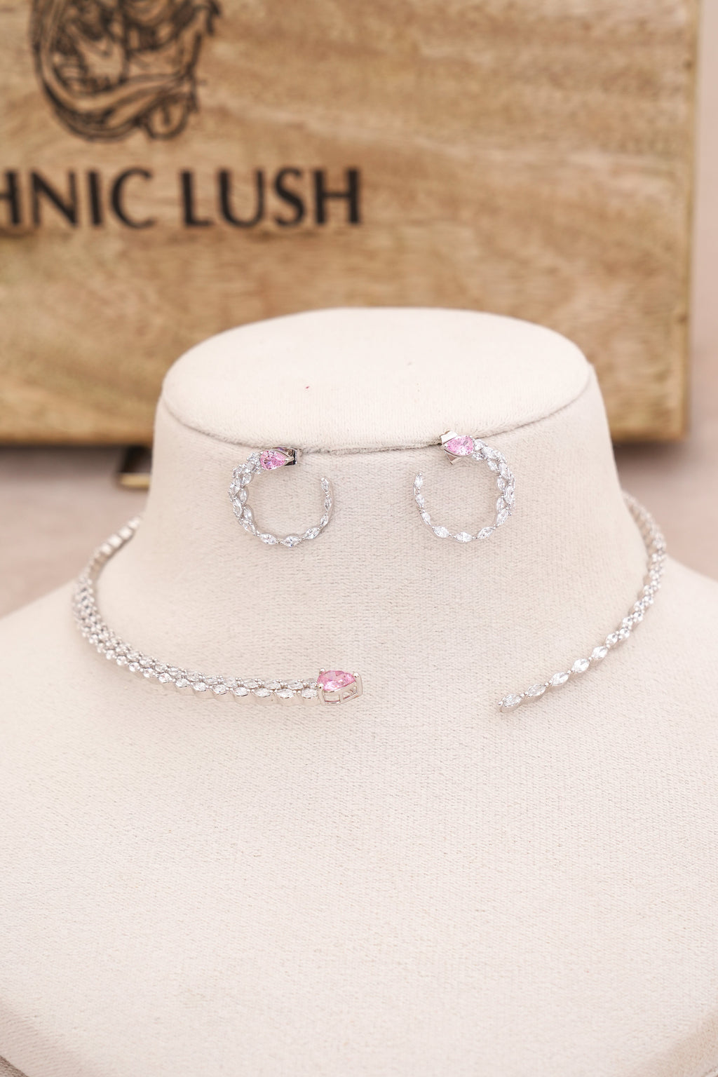 Ruby Bloom Choker  Earring Set