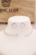 Ruby Bloom Choker  Earring Set