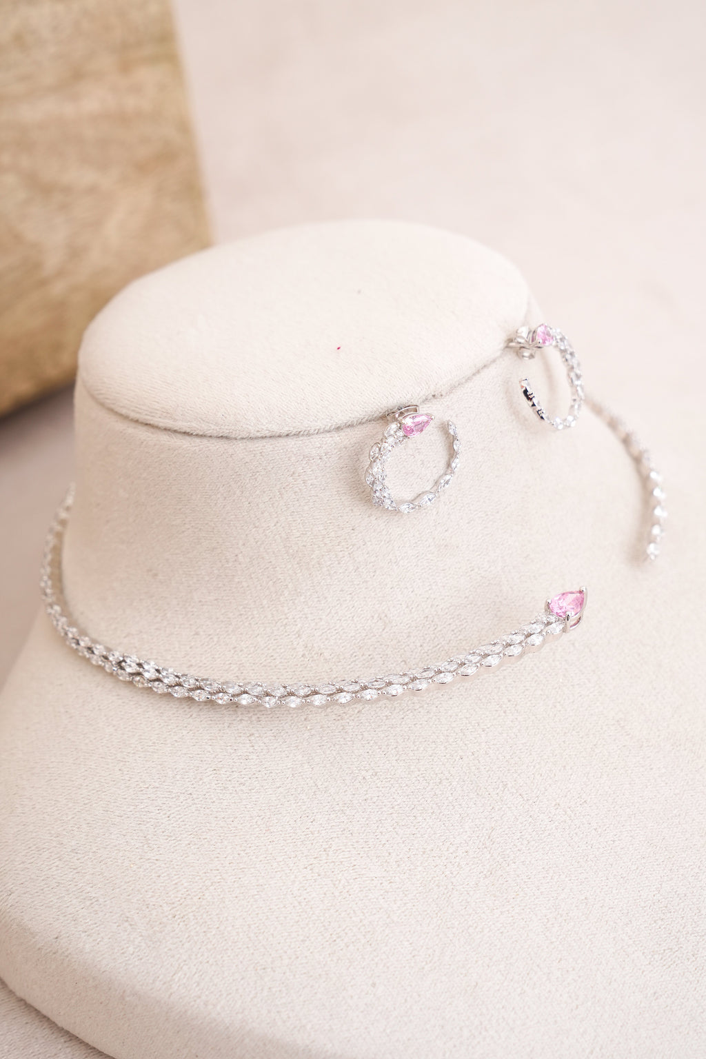 Ruby Bloom Choker  Earring Set