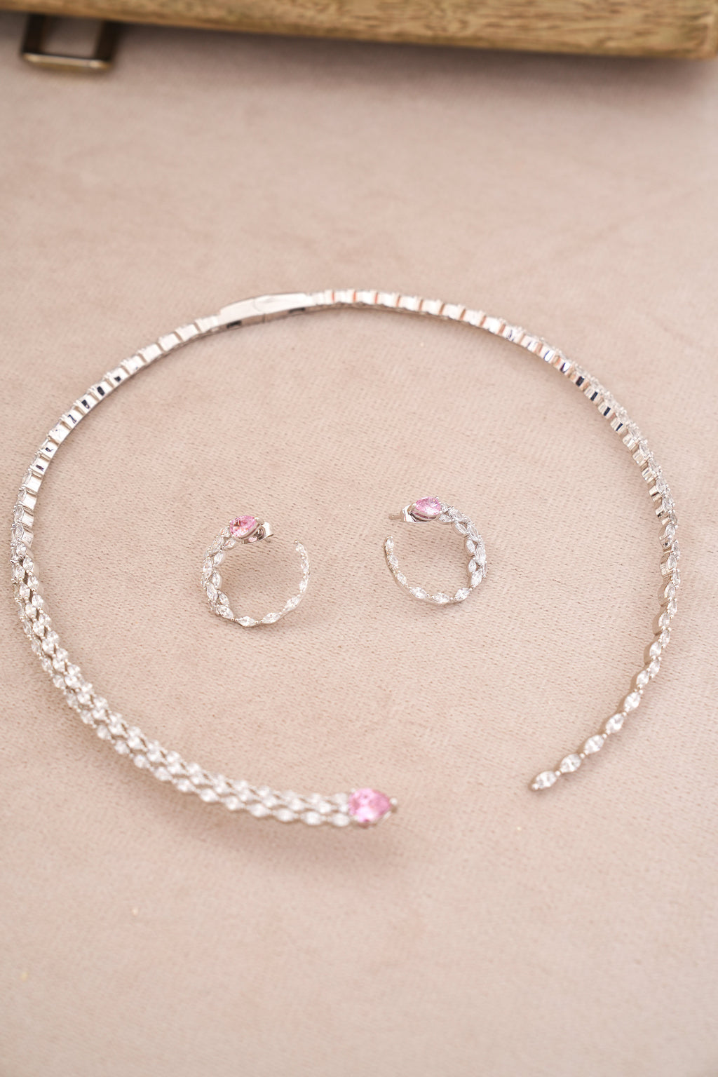 Ruby Bloom Choker  Earring Set