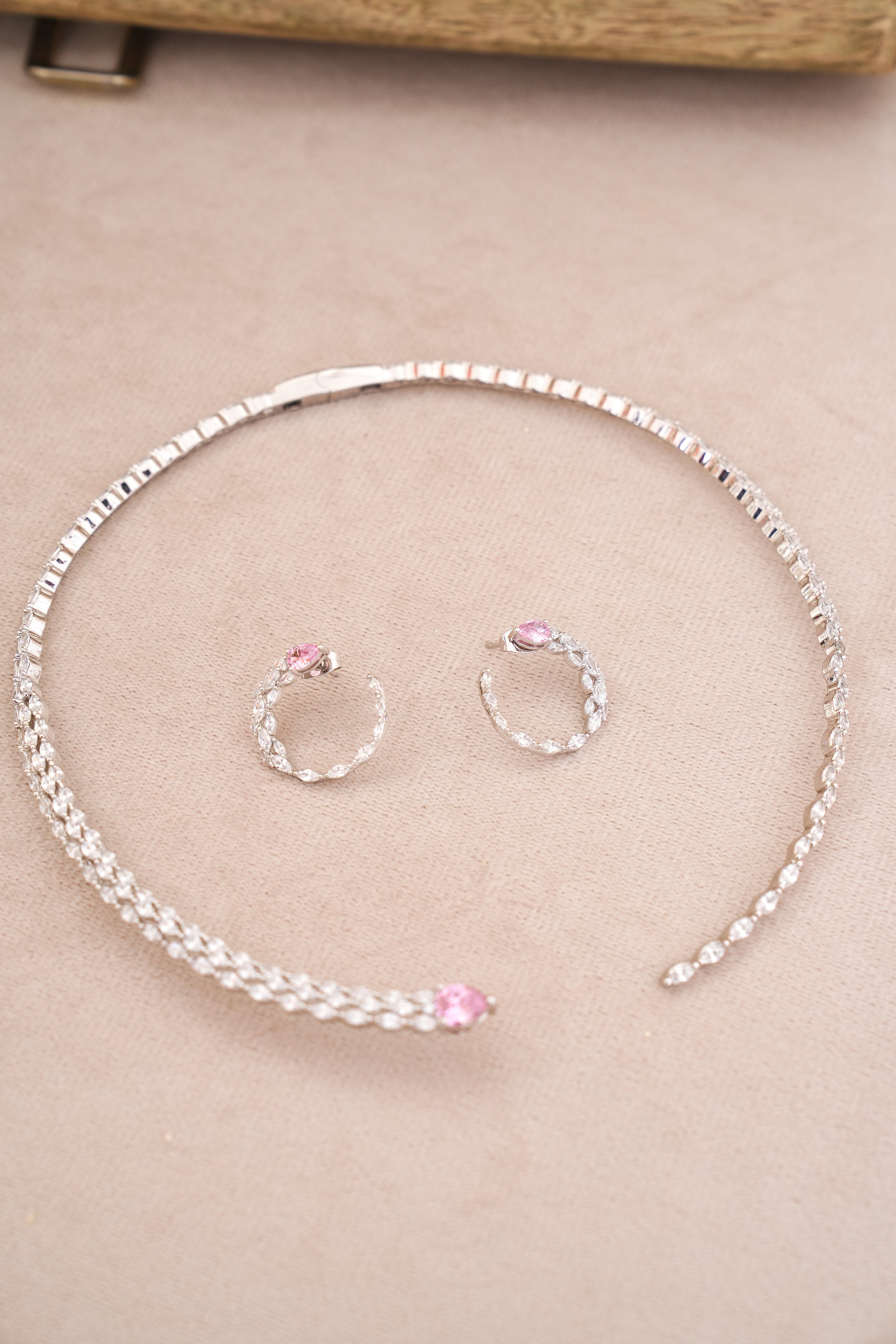 Ruby Bloom Choker  Earring Set