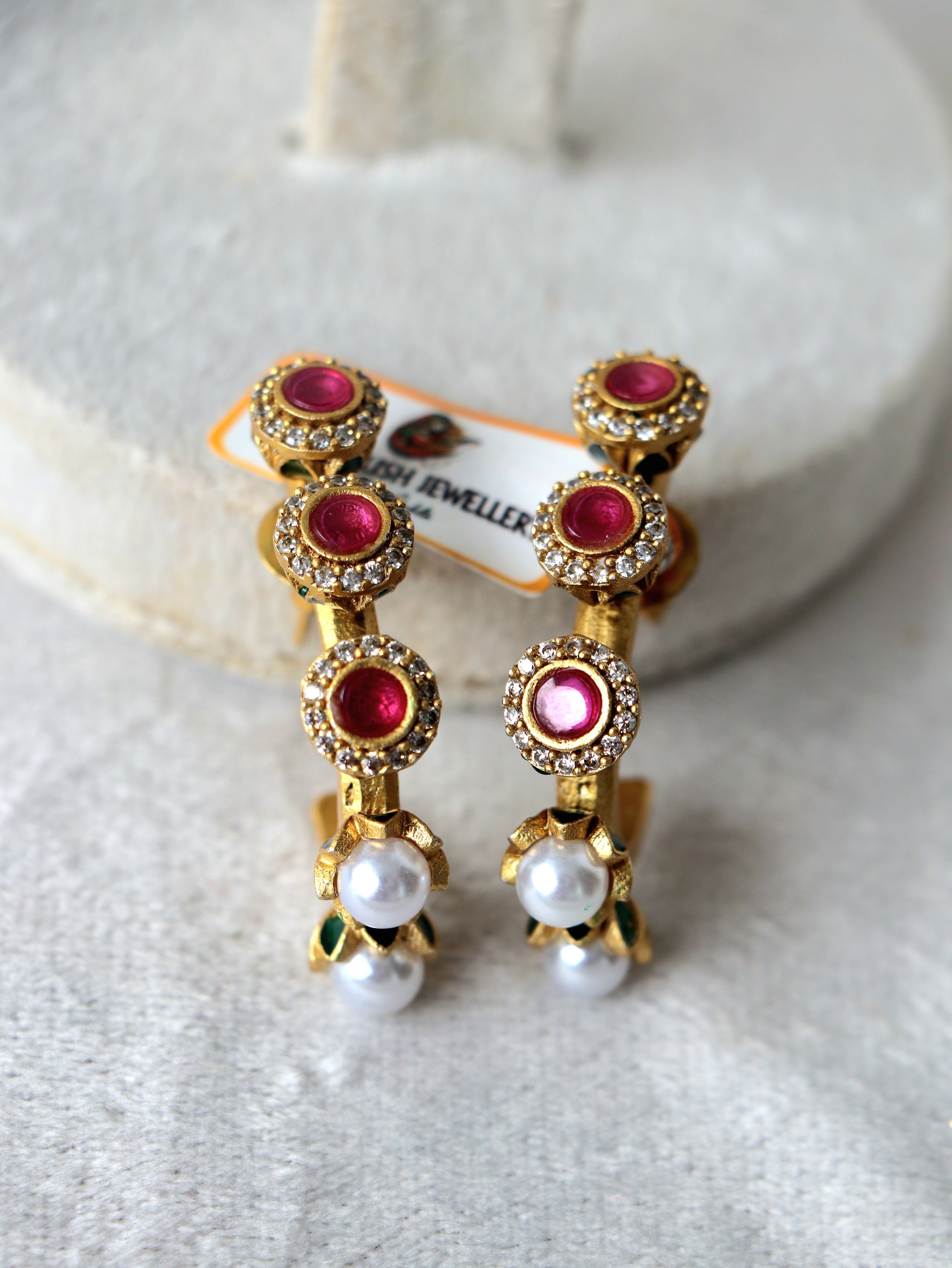 Bloom Enamel Huggie Earrings