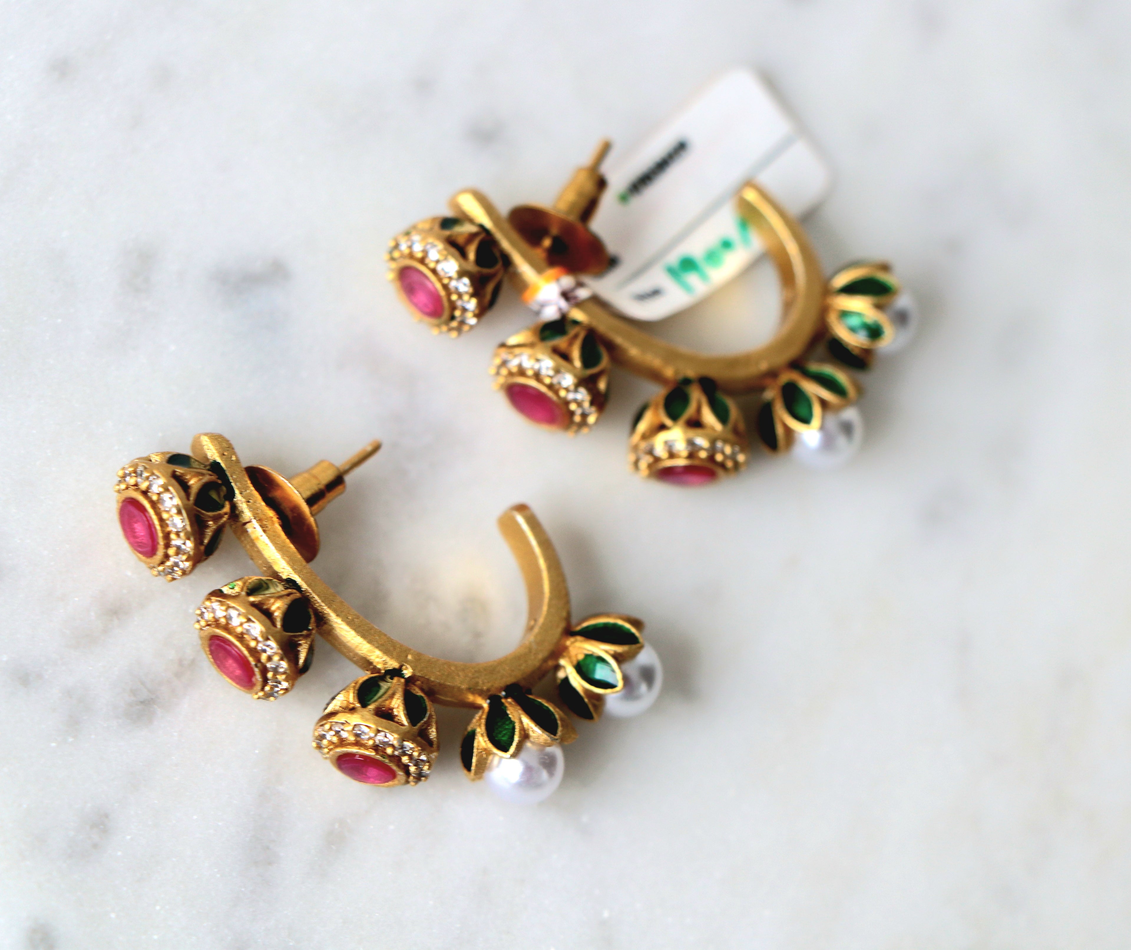 Bloom Enamel Huggie Earrings