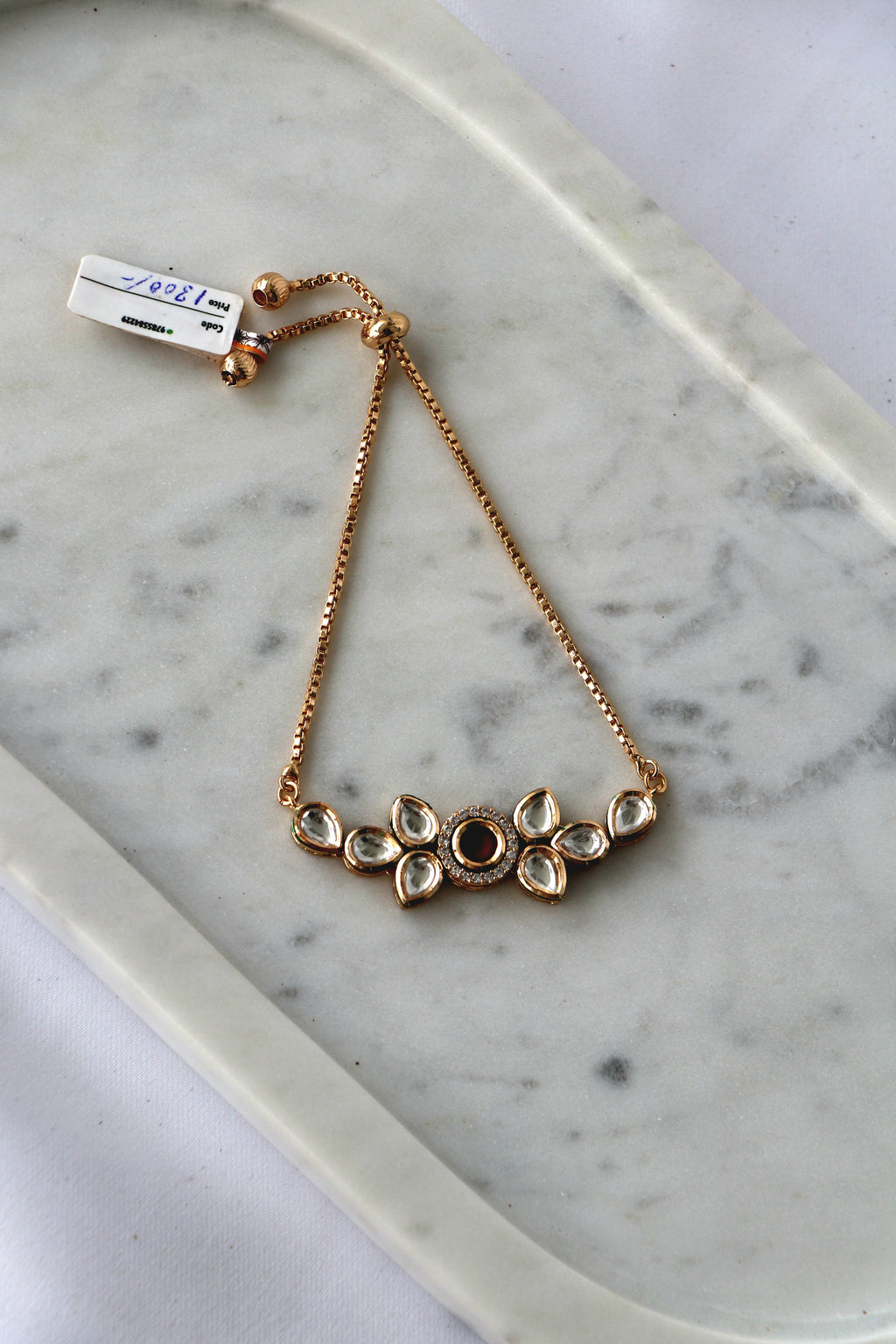 Ruby Cascade Kundan Adjustable Bracelet