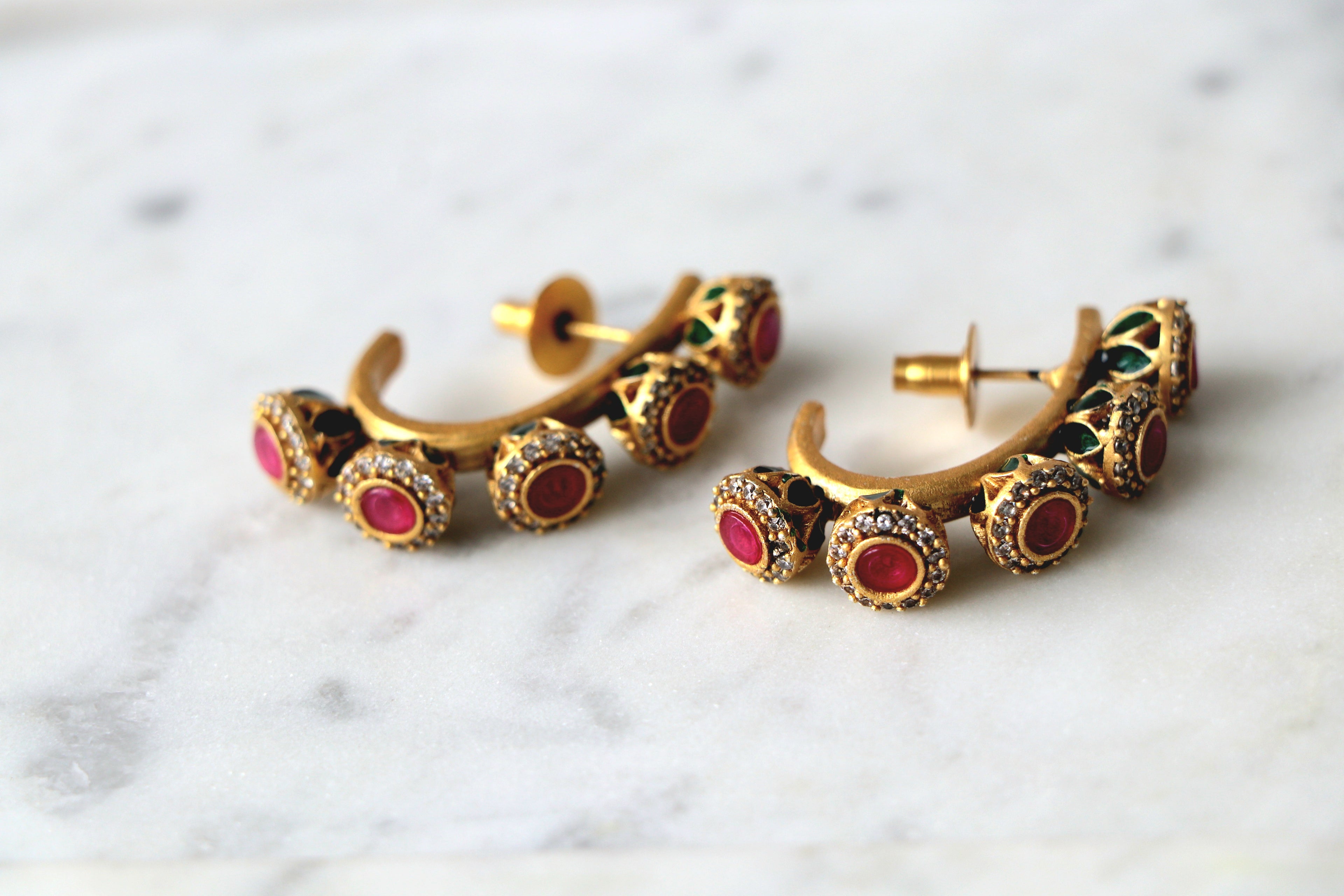 Enamelled Bloom Earrings