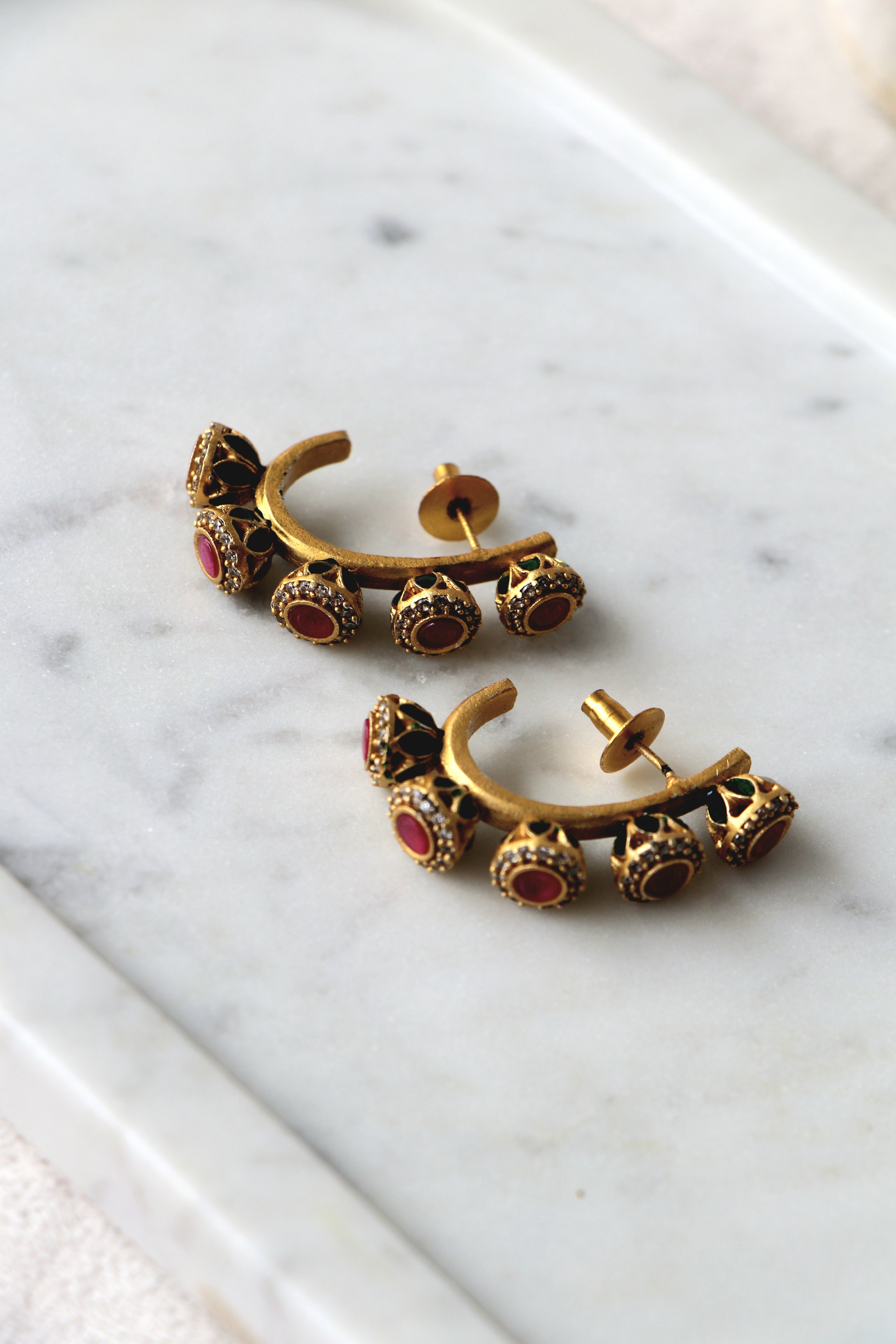 Enamelled Bloom Earrings