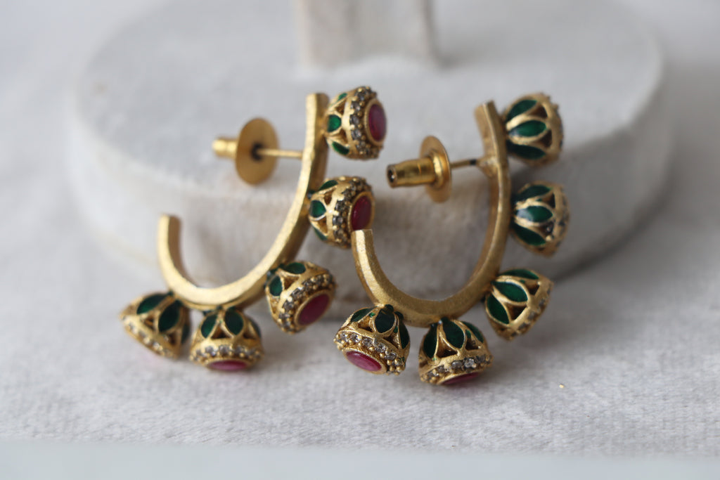 Enamelled Bloom Earrings