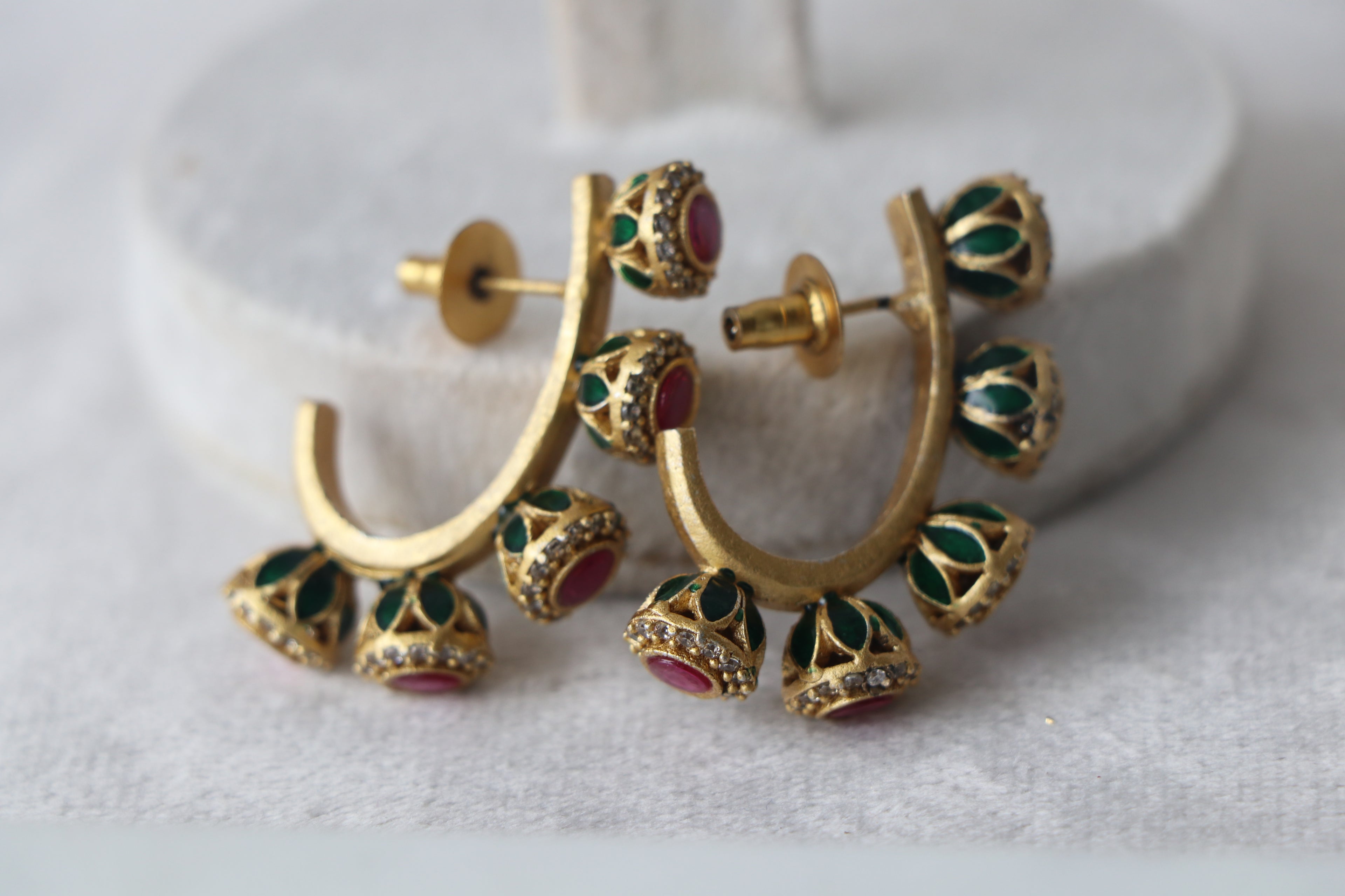 Enamelled Bloom Earrings