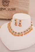 Regal Kundan Ruby Emerald Necklace Set