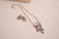 Oxidised Thappa work Floral Kundan Necklace Set