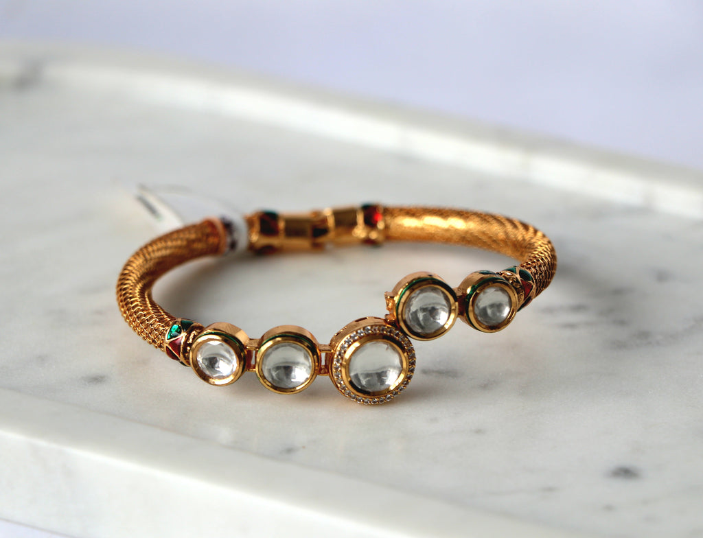 Heritage Kundan Mesh Bracelet