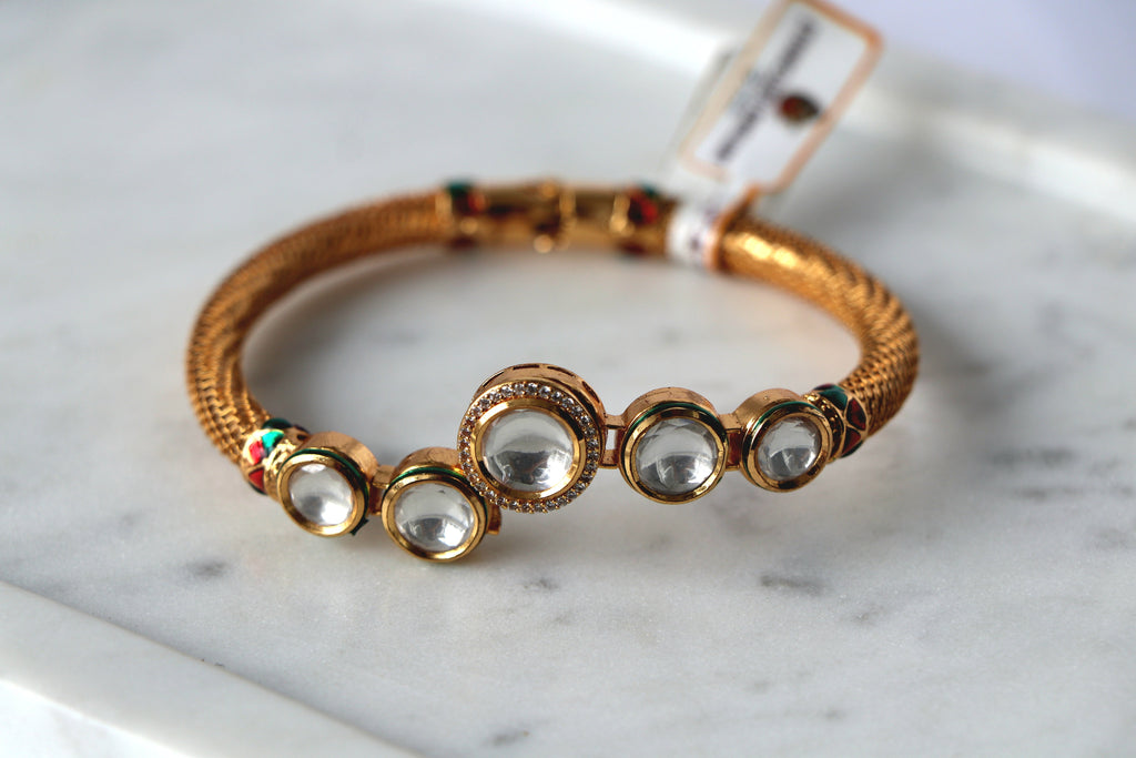Heritage Kundan Mesh Bracelet