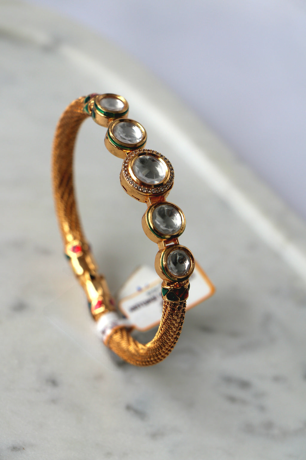 Heritage Kundan Mesh Bracelet