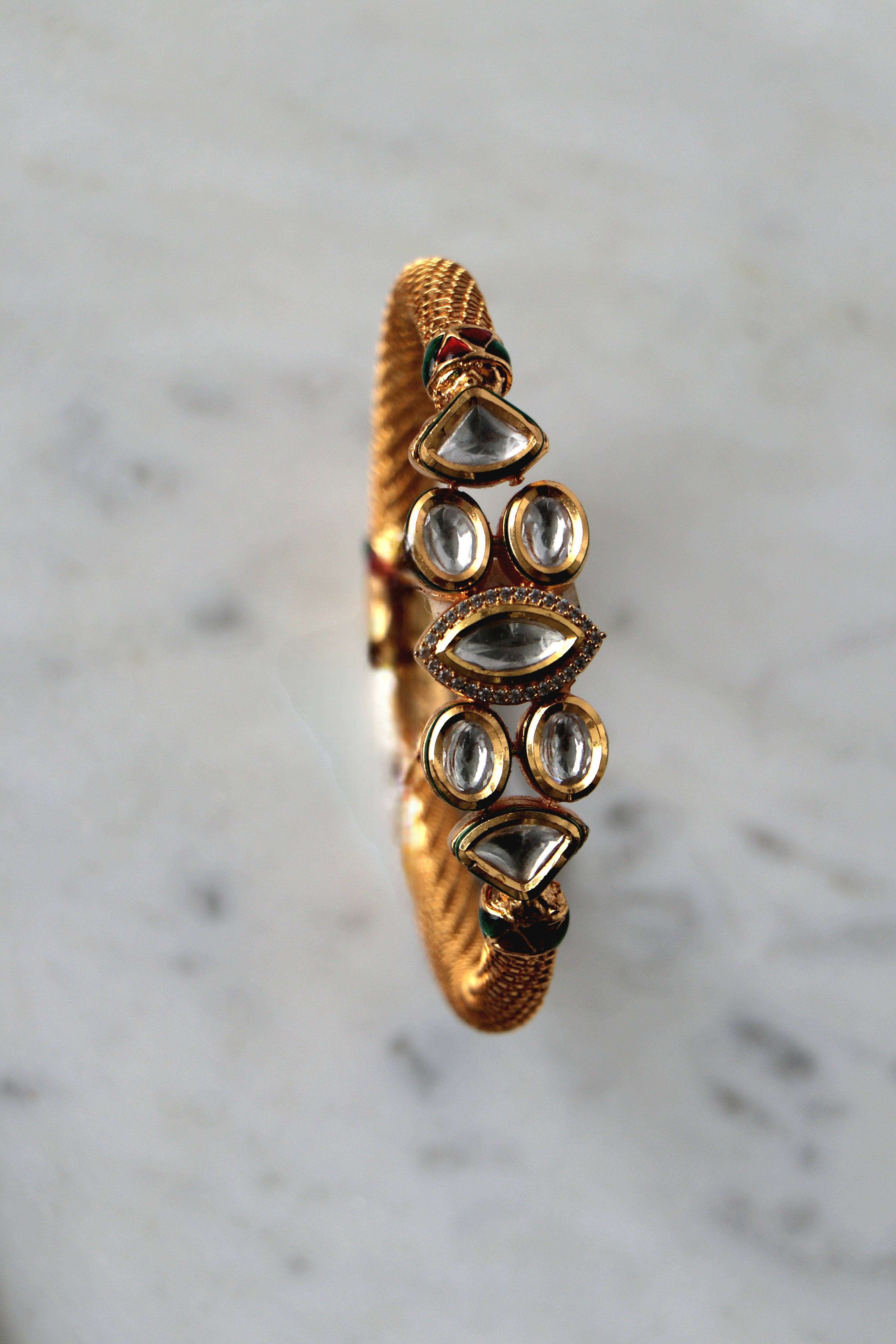 Marquise Kundan Mesh Bracelet