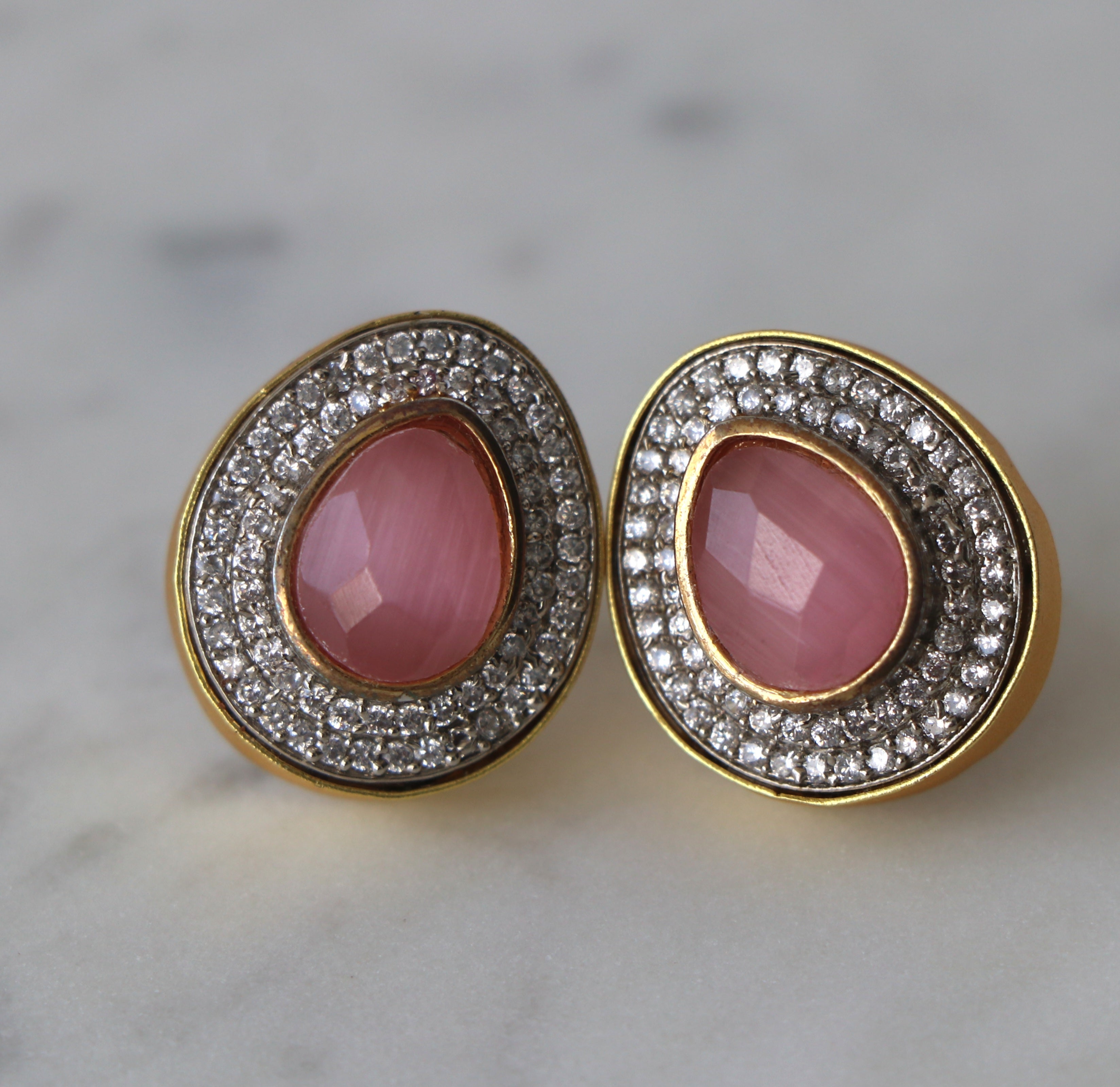 Ruby Halo Teardrop Earrings