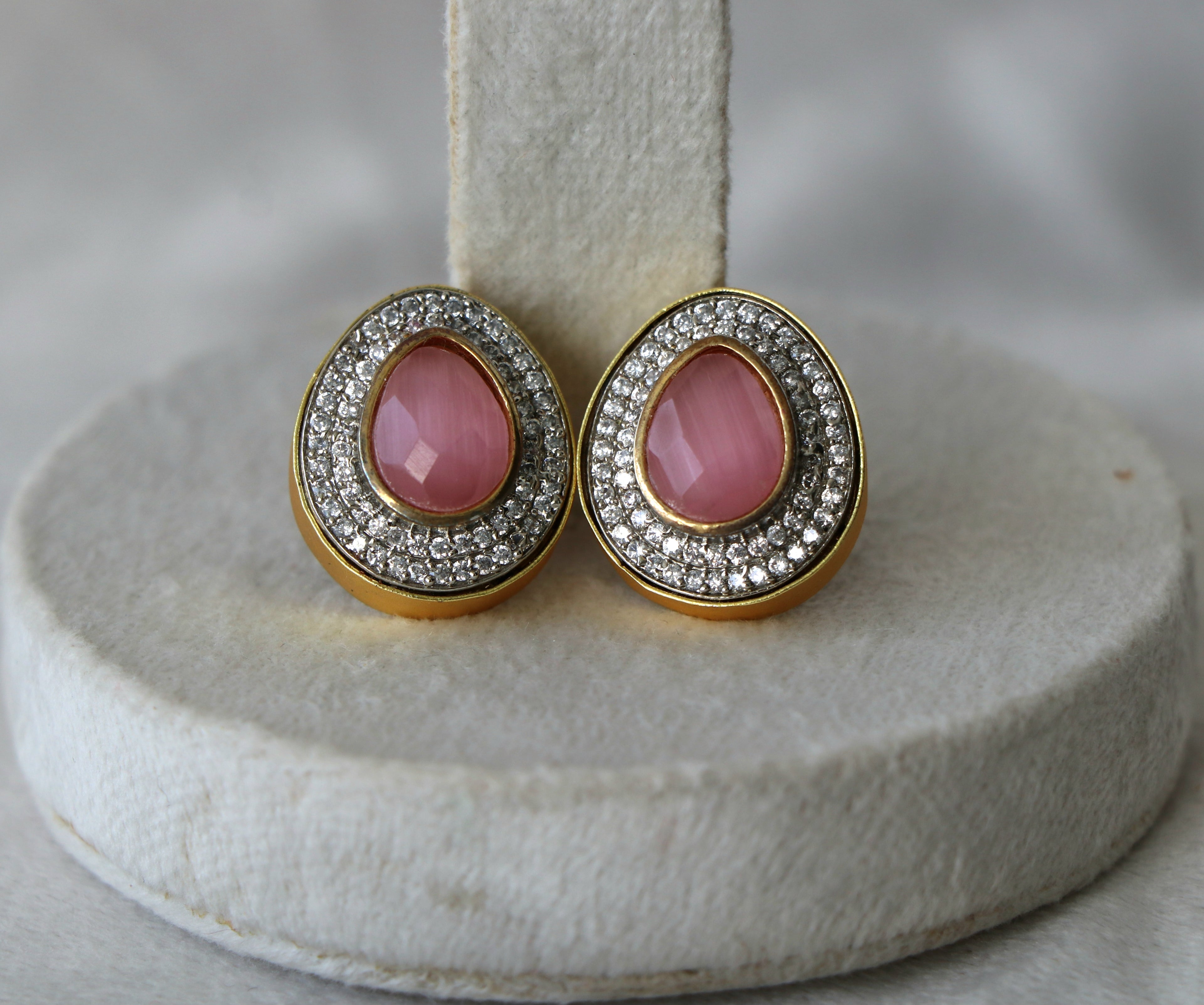 Ruby Halo Teardrop Earrings