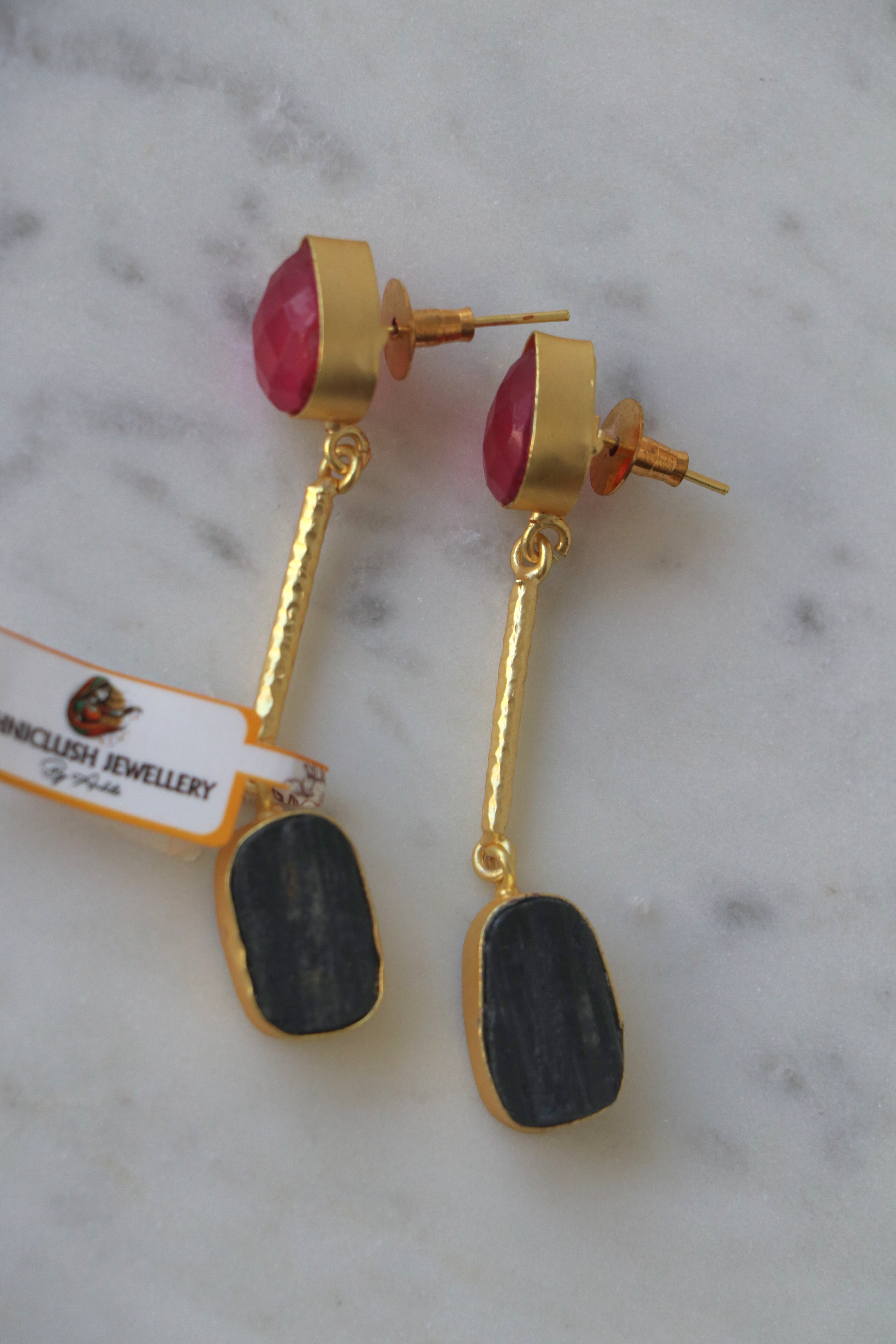 Tourmaline Dual Drop Earrings