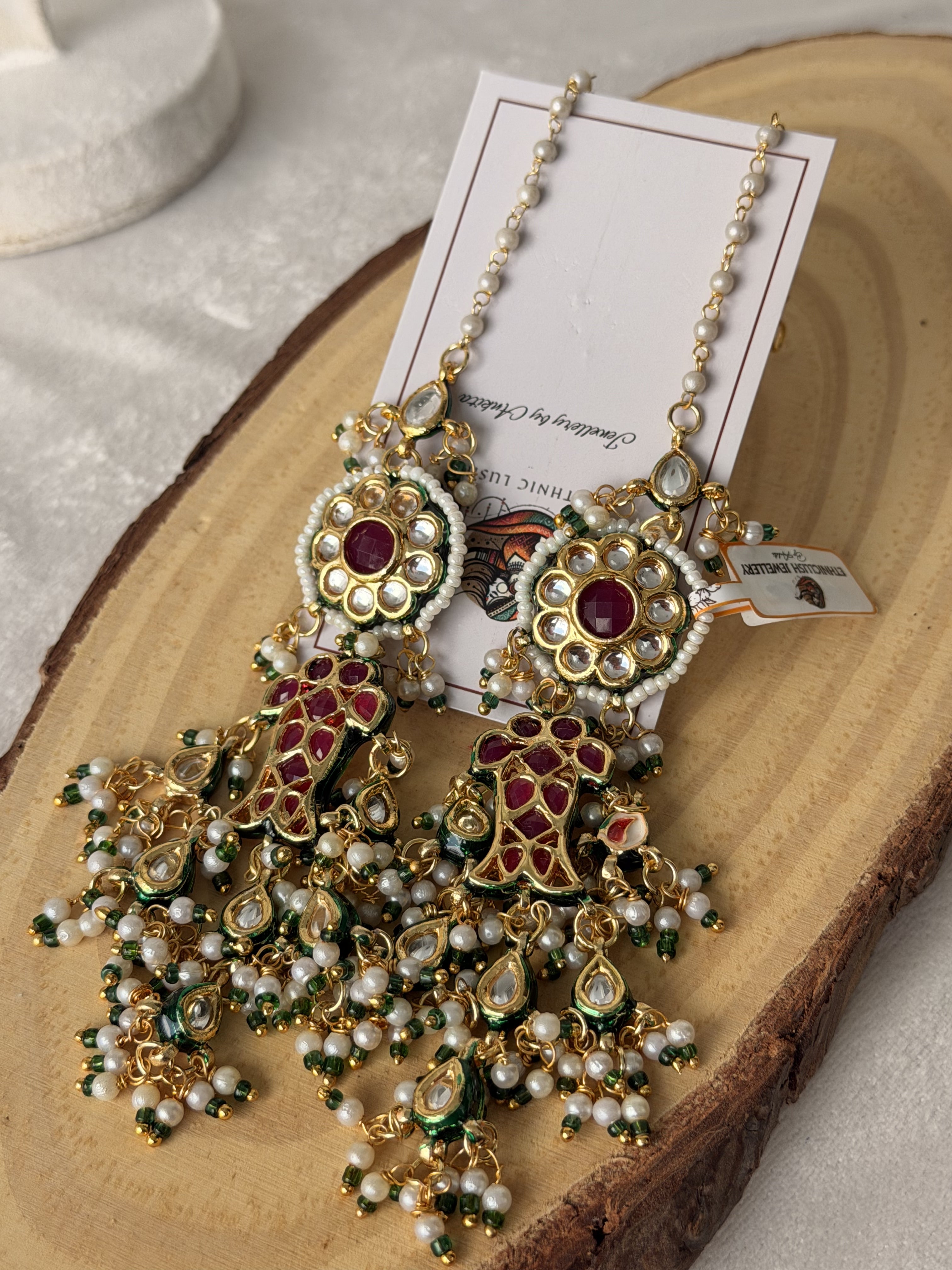 Pachi kundan Gold Jhumka Earrings