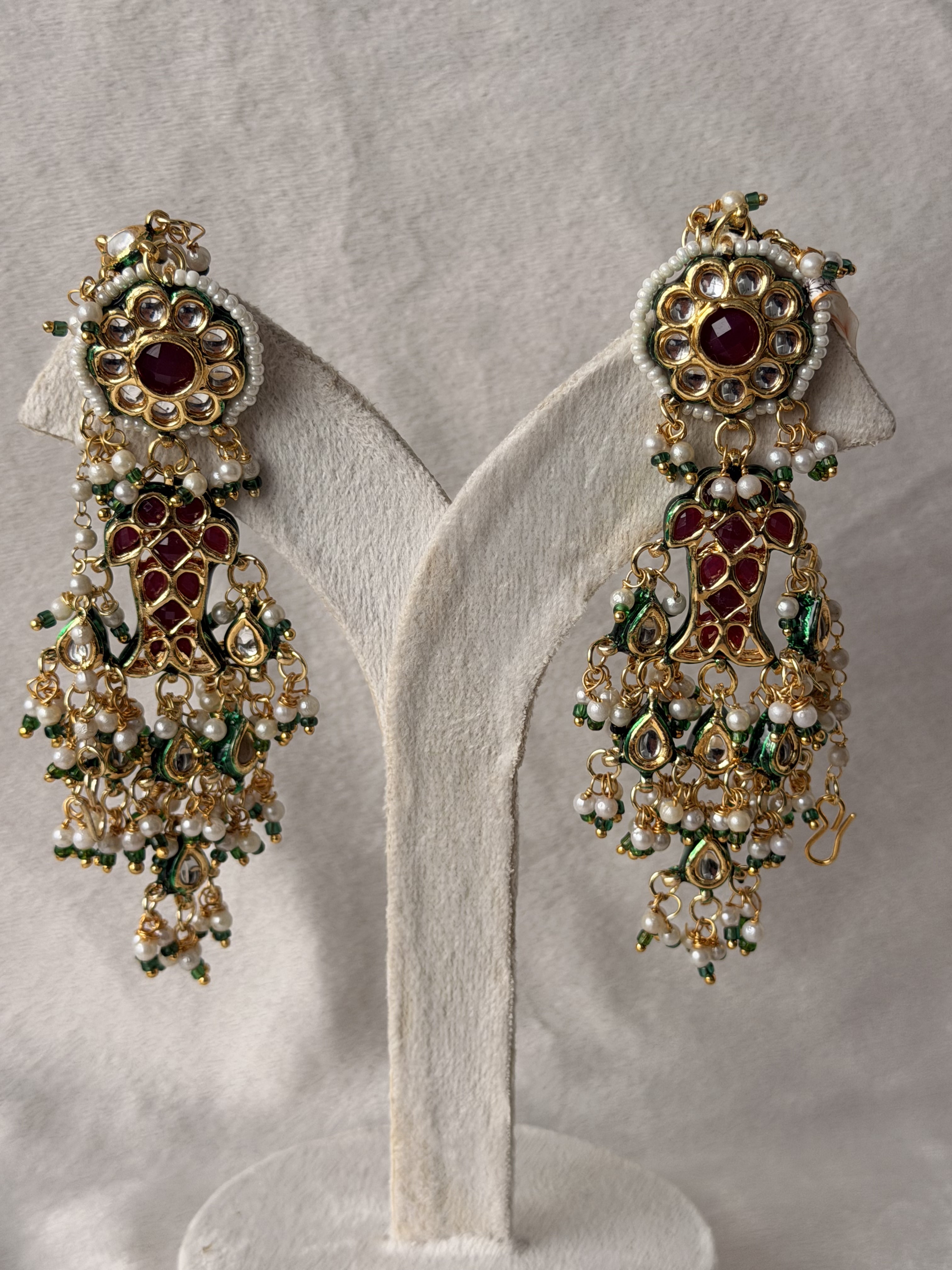 Pachi kundan Gold Jhumka Earrings