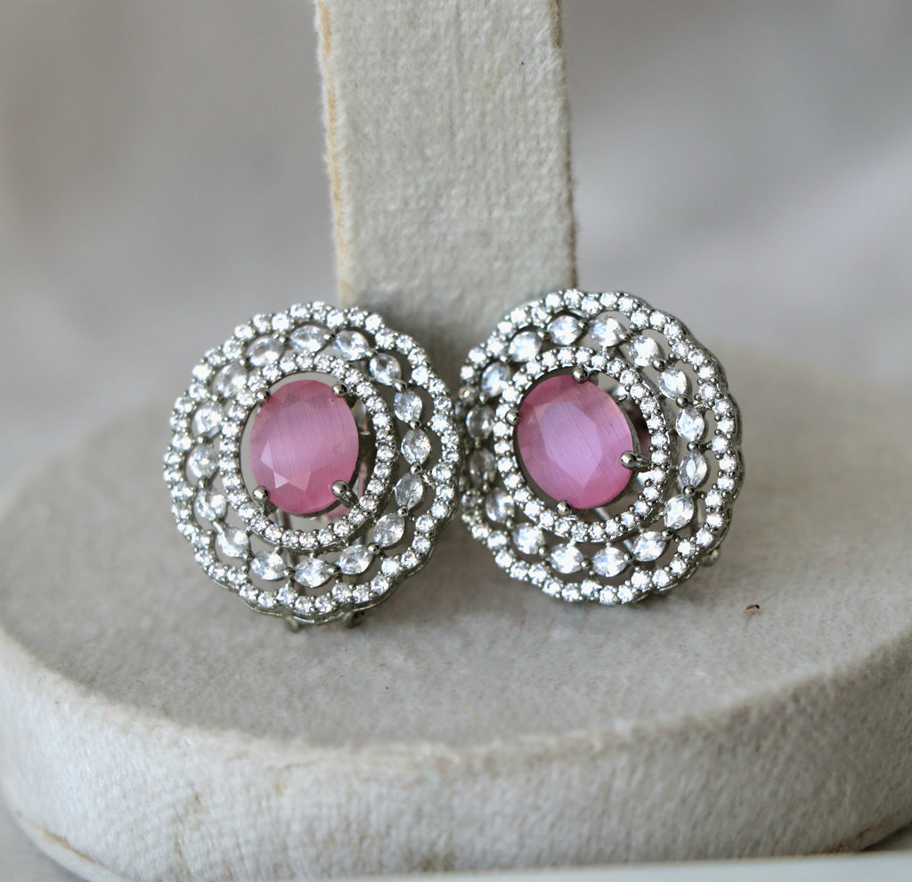 Ruby Radiance Filigree Earrings
