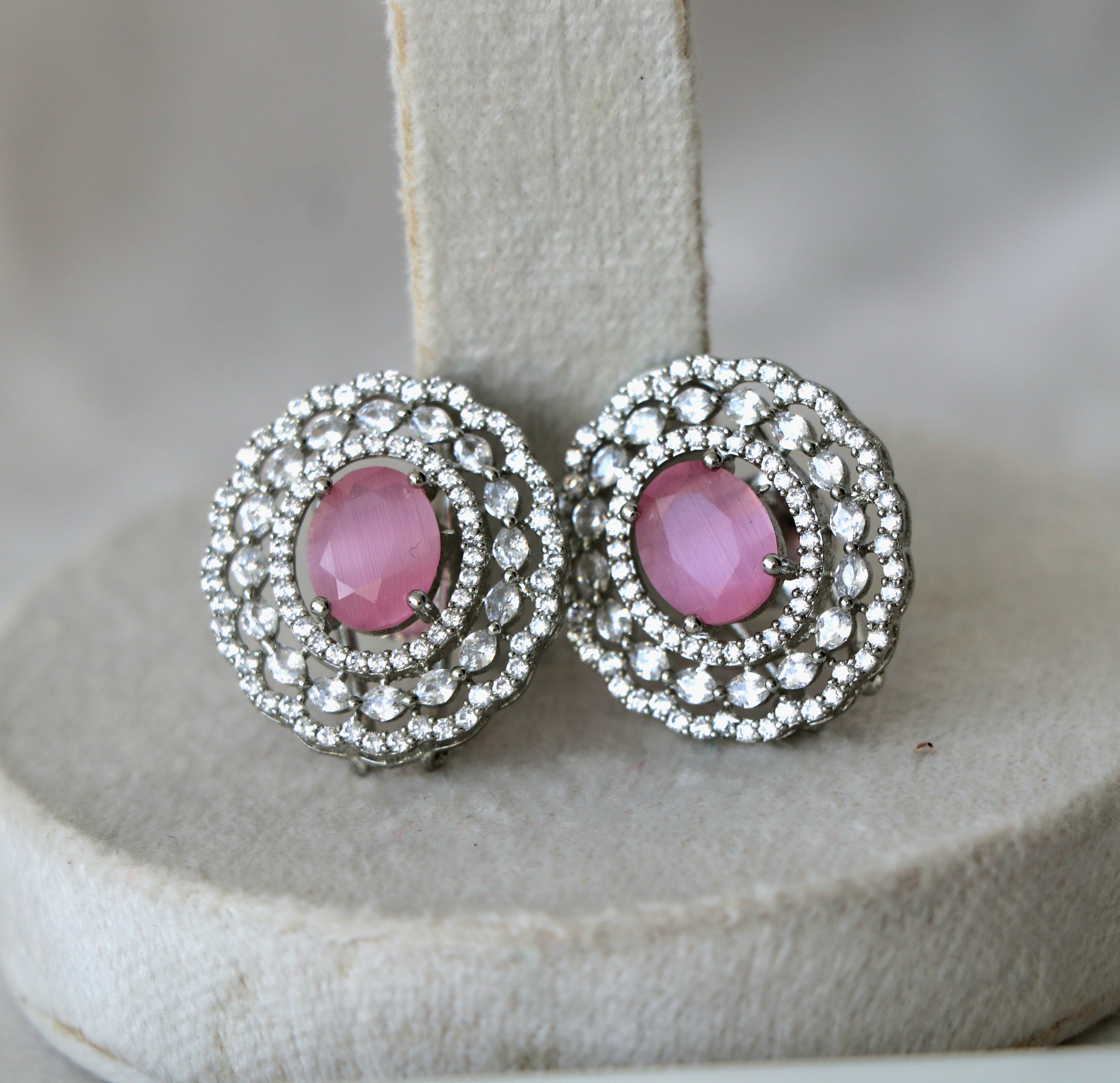 Ruby Radiance Filigree Earrings