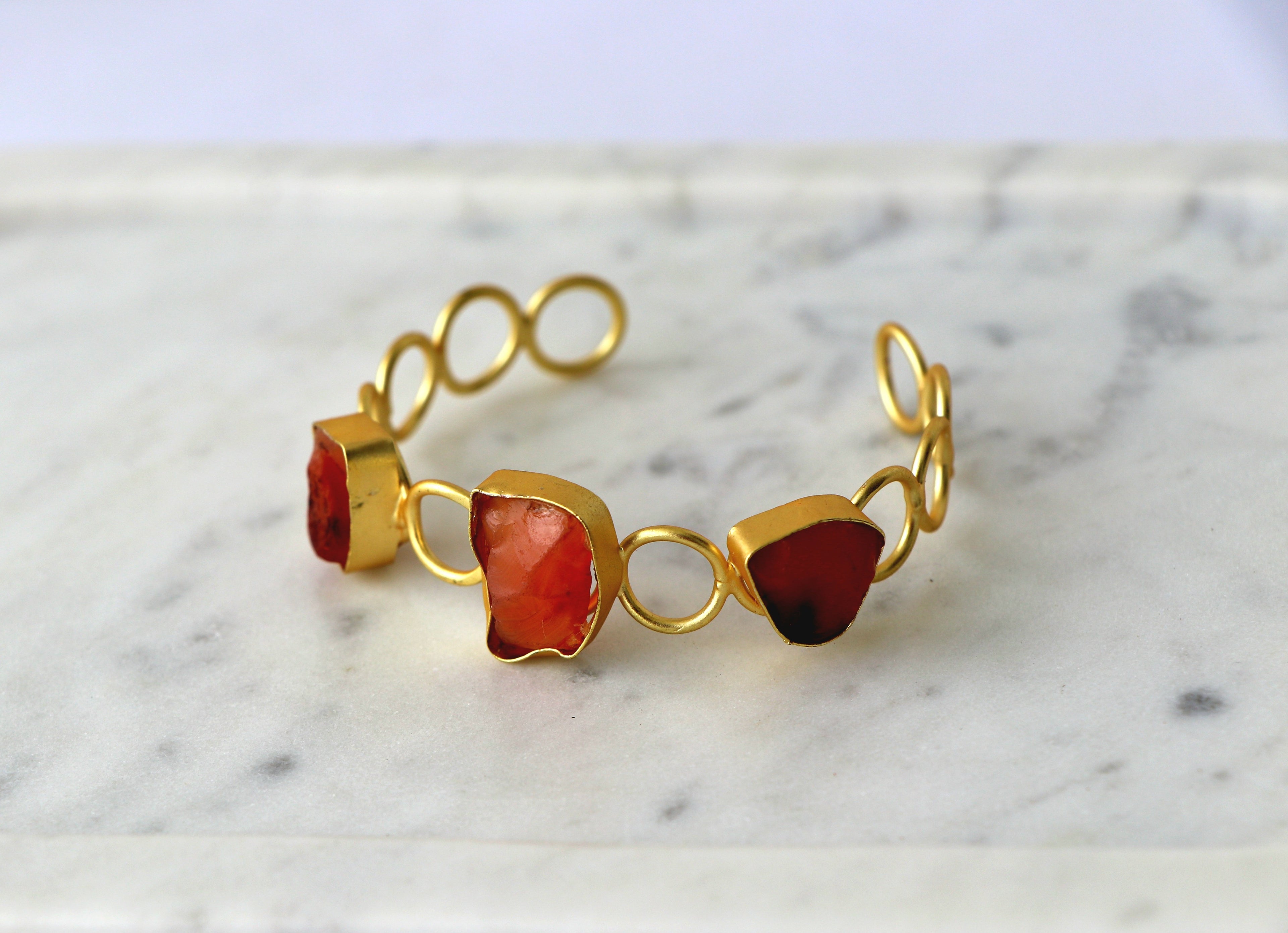 Ruby Amethyst Quartz Triad Bracelet
