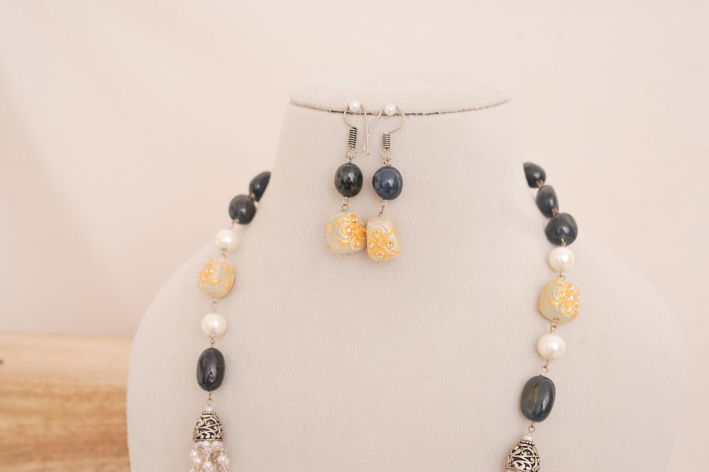 Beads Pearl Multi Strand Necklace Set