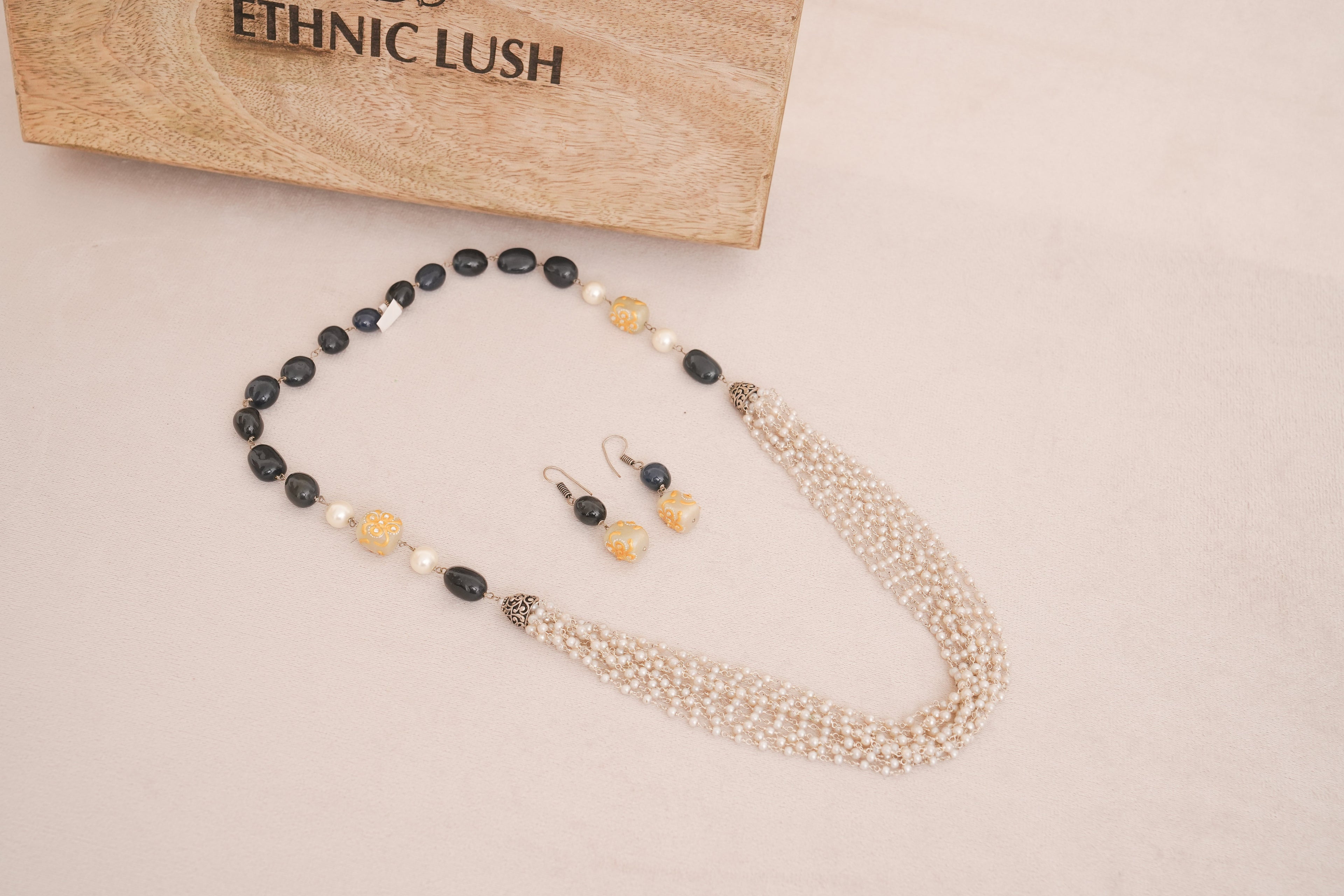 Beads Pearl Multi Strand Necklace Set