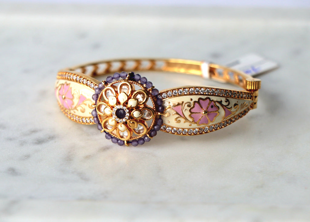 Sapphire Bloom Royal Meenakari Openable Kada Bracelet