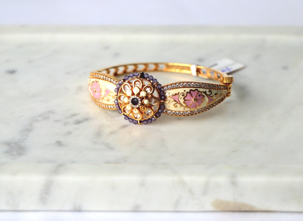 Sapphire Bloom Royal Meenakari Openable Kada Bracelet