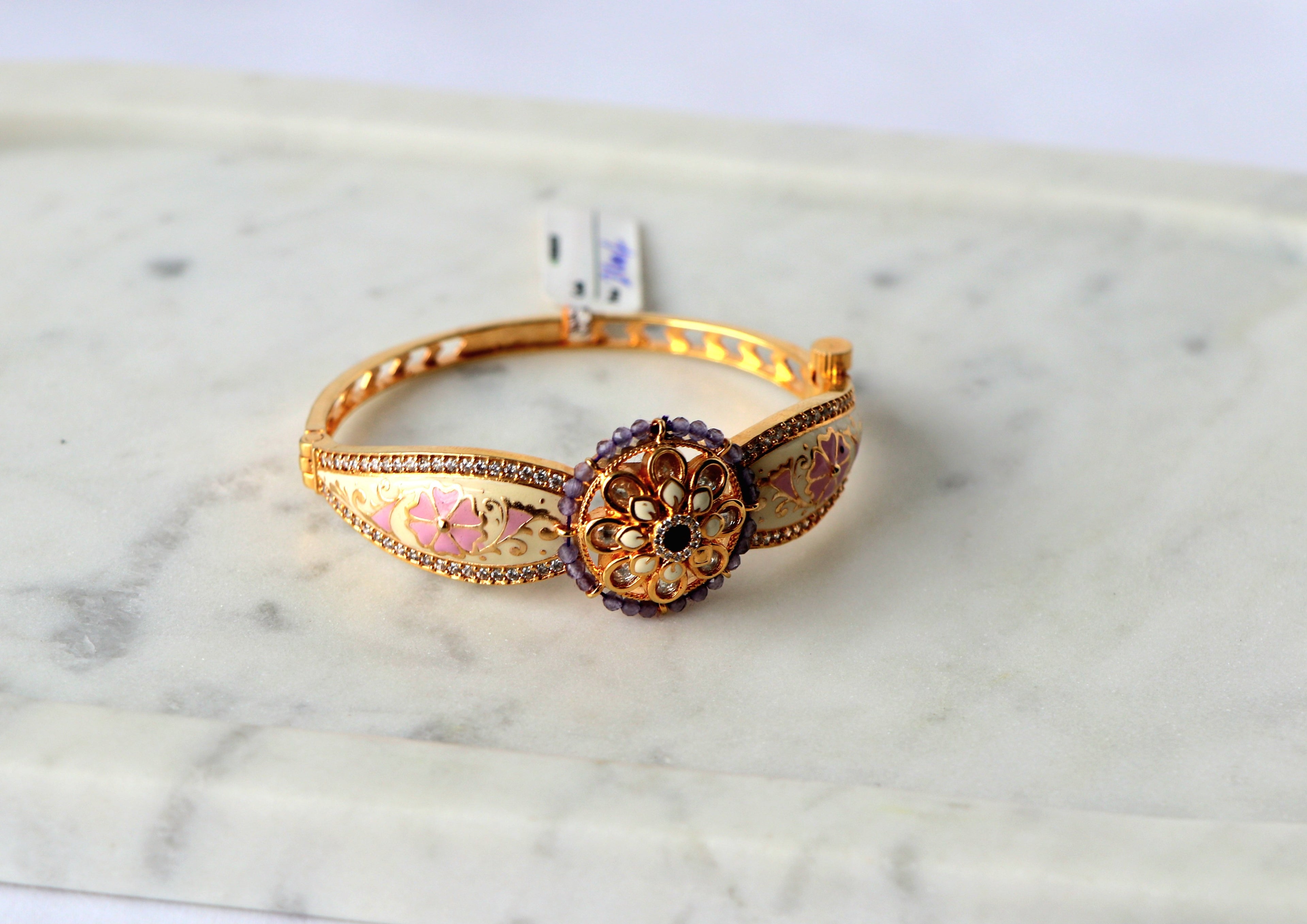 Sapphire Bloom Royal Meenakari Openable Kada Bracelet