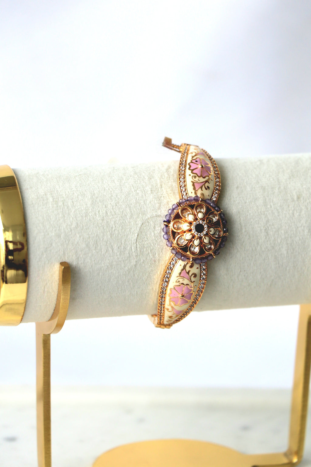Sapphire Bloom Royal Meenakari Openable Kada Bracelet